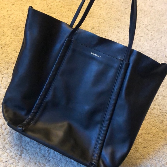 Whistles black leather tote bag, EUC - Picture 8 of 8